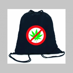 stop drugs ľahké sťahovacie vrecko ( batôžtek / vak ) s čiernou šnúrkou, 100% bavlna 100 g/m2, rozmery cca. 37 x 41 cm